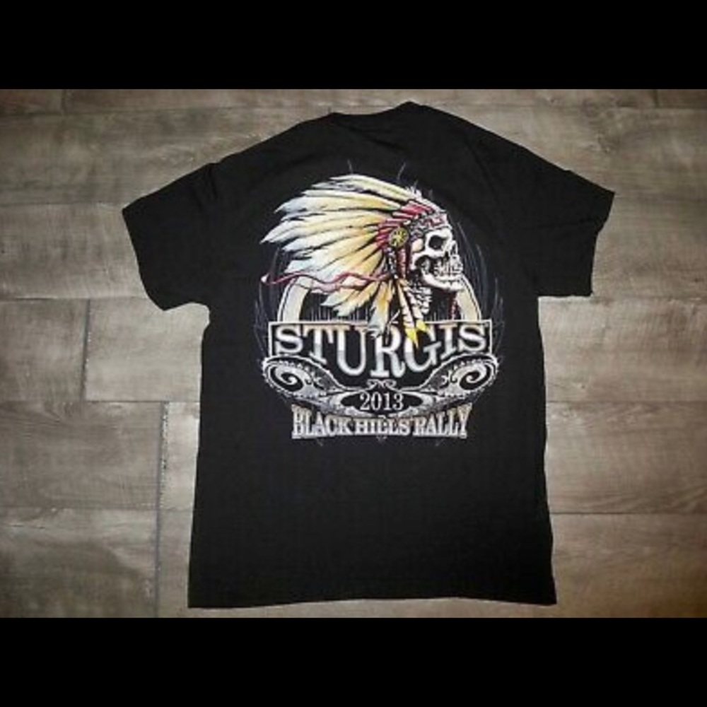 Retro Sturgis Black Hills Rally Biker T-shirt Med